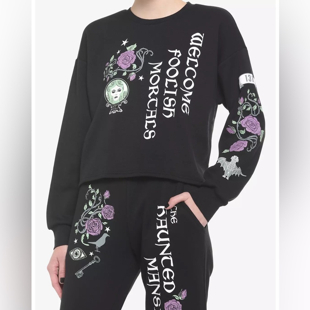 Disney Haunted Mansion Madam Leota Cropped sweatshirt/sweatpants NWOT